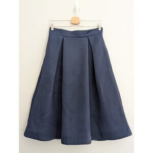 Nicholas Navy Blue Mesh Flared Midi Skirt Women’s Size 8 A-Line Elegant Light